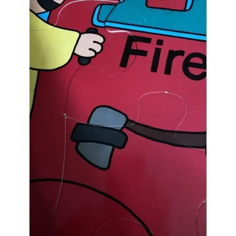 Judy/Instructo Great Big Red Fire Engine Floor Puzzle 24x36 19 Pieces1985 Age3-7